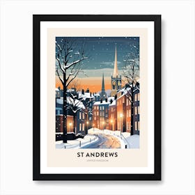 Winter Night  Travel Poster St Andrews United Kingdom 4 Art Print