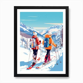 Hakuba   Nagano Japan, Ski Resort Illustration 3 Art Print