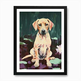 A Rhodesian Ridgeback Dog Painting, Impressionist 3 Art Print