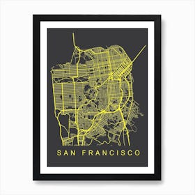 San Francisco Map Neon Art Print