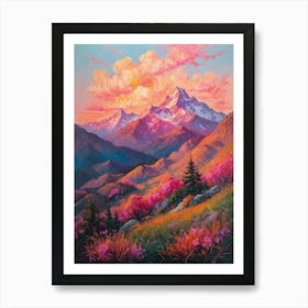 Sunset In The Mountains 2 Art Print