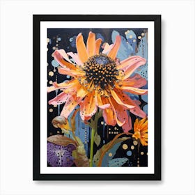 Surreal Florals Gaillardia 1 Flower Painting Art Print