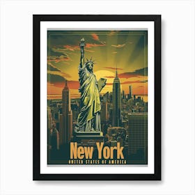 Vintage Travel Poster For New York Poster