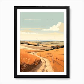 The North Downs Way England 3 Hiking Trail Landscape Art Print