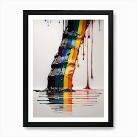 Crayons of a Liquid Prism: A Melted Rainbow Affiche