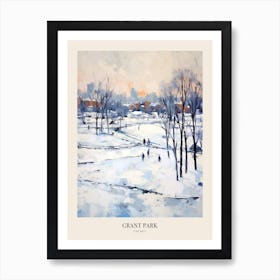 Winter City Park Poster Grant Park Chicago United States 4 Art Print