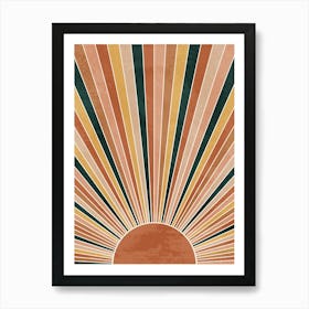 Retro boho Sunburst Art Print