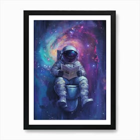 Astronaut Reading A Book Art Print