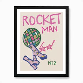Rocket Man Abstract Print Art Print