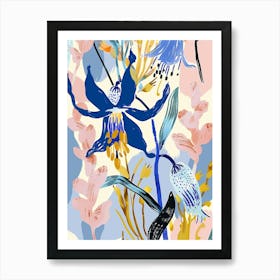 Colourful Flower Illustration Bluebell 1 Poster