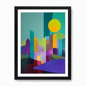 'Cityscape' Cool toned Abstract citysape Art Print