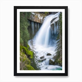 Icicle Creek Falls, United States Realistic Photograph (1) Art Print