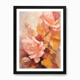 Fall Flower Painting Rose 1 Art Print