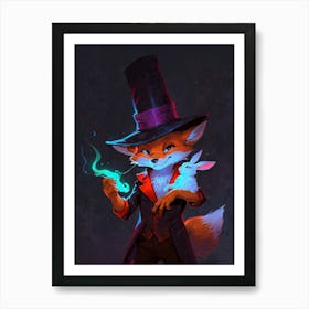 Fox In Top Hat Art Print