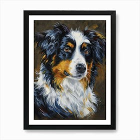 Australian Shepherd Acrylic Painting 2 Art Print