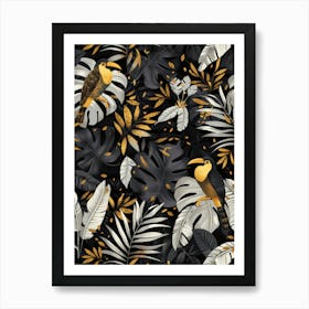 Gold Toucans Art Print