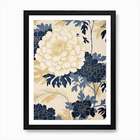 Chinese Floral Wallpaper Art Print