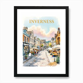 Inverness Watercolor Vintage Travel V 03 Art Print