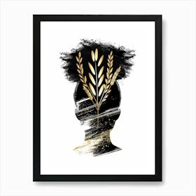 Gold Wheat Head Art Print