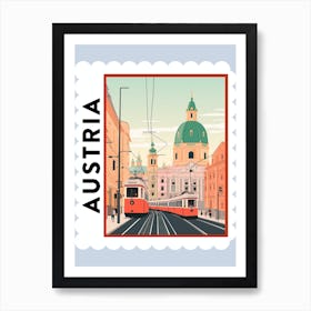 Austria 5 Travel Stamp Poster Art Print