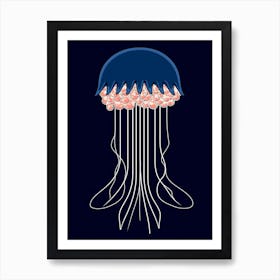 Comb Jellyfish Cartoon 3 Art Print