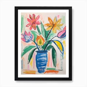 Flower Painting Fauvist Style Gloriosa Lily 2 Art Print