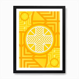 Geometric Abstract Glyph in Happy Yellow and Orange n.0059 Art Print
