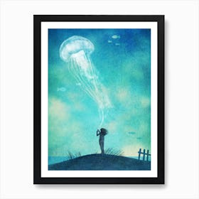 Jellyfish Sky Art Print