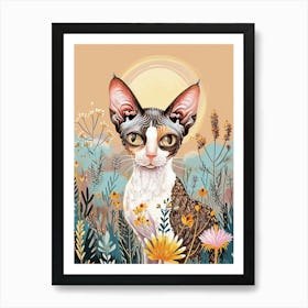 Devon Rex Cat Storybook Illustration 1 Poster