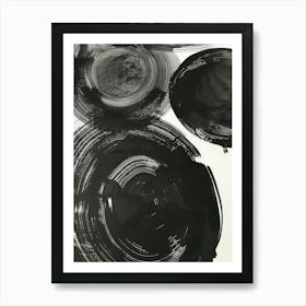 Black And White Circles 9 Art Print