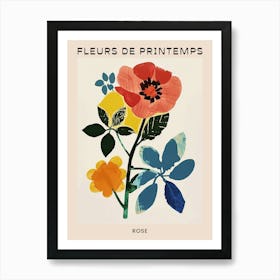 Spring Floral French Poster  Rose 12 Art Print