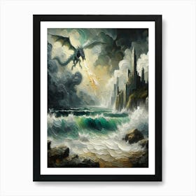 Dragon In The Storm Art Print