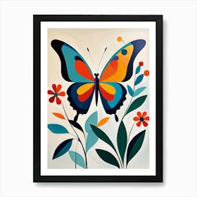 Modern Screen Print Butterfly IV Art Print