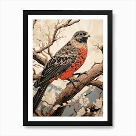 Art Nouveau Birds Poster Falcon 2 Art Print