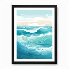 Ocean Waves At Sunset 4 Art Print