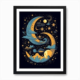 The Moon And Clouds Celestial 6 Art Print