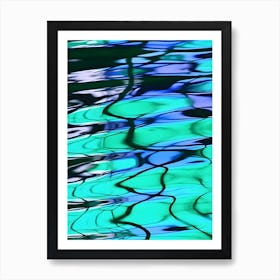 Neon Reflections In Water Art Print