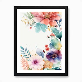 Watercolor Flowers 2 Art Print