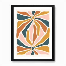 Colourful Abstract Flowers Art Print