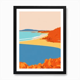 Brighton Beach Australia Midcentury Art Print