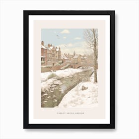 Vintage Winter Poster Cardiff United Kingdom Art Print