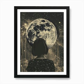 Girl Moon Art Print