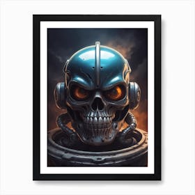 Skull Of A Robot Art Print