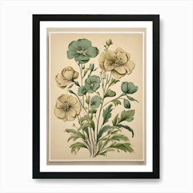 Vintage Floral Print Art Print