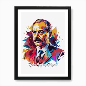 John Maynard Keynes 03 Portrait WPAP Pop Art Art Print