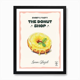 Lemon Glazed Donut The Donut Shop 3 Art Print