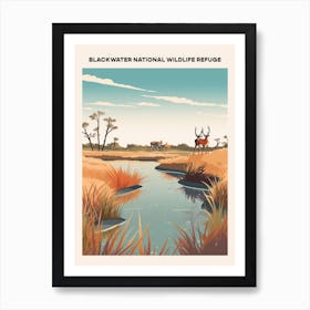 Blackwater National Wildlife Refuge Midcentury Travel Poster Art Print