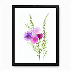 Heather Watercolour Flower Art Print