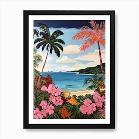 Half Moon Bay, Antigua, Matisse And Rousseau Style 3 Art Print