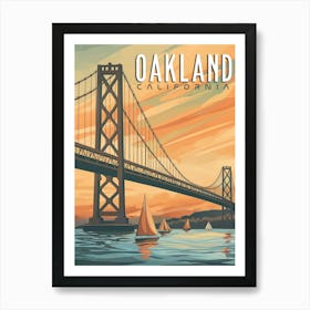 Oakland, California - Vintage Travel Poster Art Print